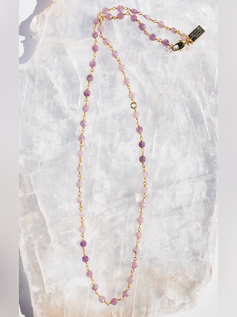 NATIVE GEM AMETHYST FEBRUARY BIRTHSTONE NECKLACE